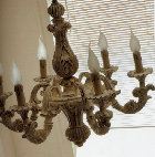 mobili in stile at lampadario legno intagliato 6 luci a. 524 decoro dekap cm. 60 h. 57