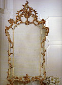 mobili in stile at specchiera '700 intagliata decoro avorio oro  antico cm. 83 h.175