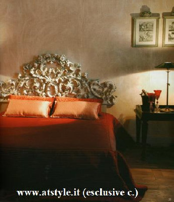 mobili in stile at letto fiore intagliato c.
