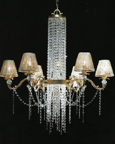 mobili in stile at lampadario 6 luci cristallo swarovski cm. 93 h. 100