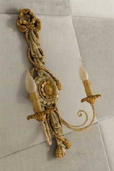mobili in stile at applique 1687 decoro avorio oro antico cm. 36 h. 60
