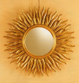 mobili in stile at specchiera sole intagliata decoro oro d. 80