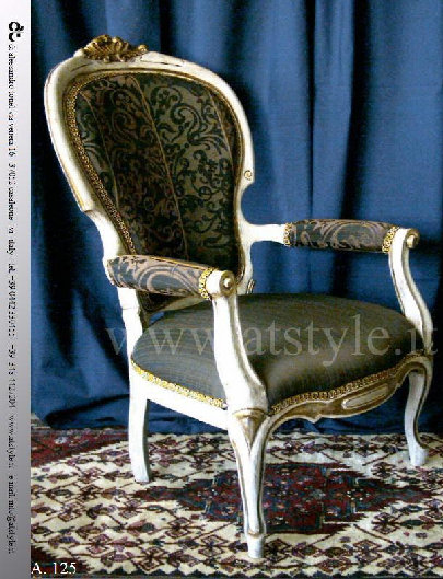 Poltrona stile 800 laccata avorio oro antico Art. 125