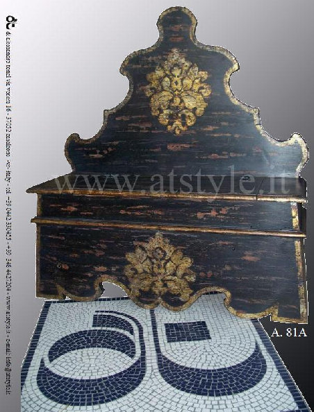 PANCA  IN ABETE NERO ARGENTO ANTICO (ART. 81A) 